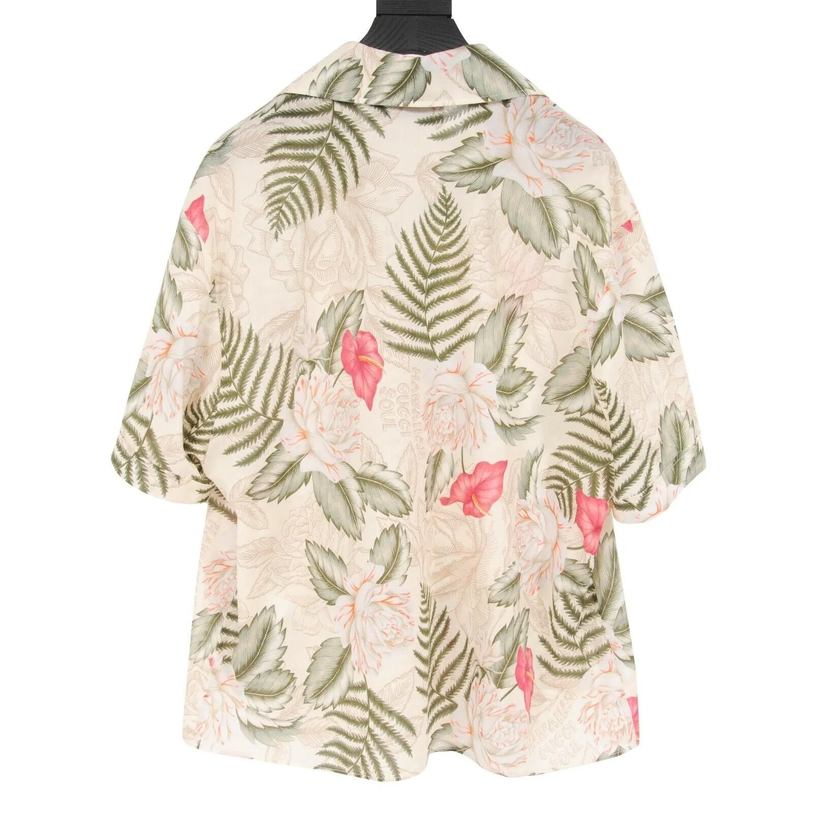 Floral Hawaiian Print Button Down Dual Pocket Bowling Shirt