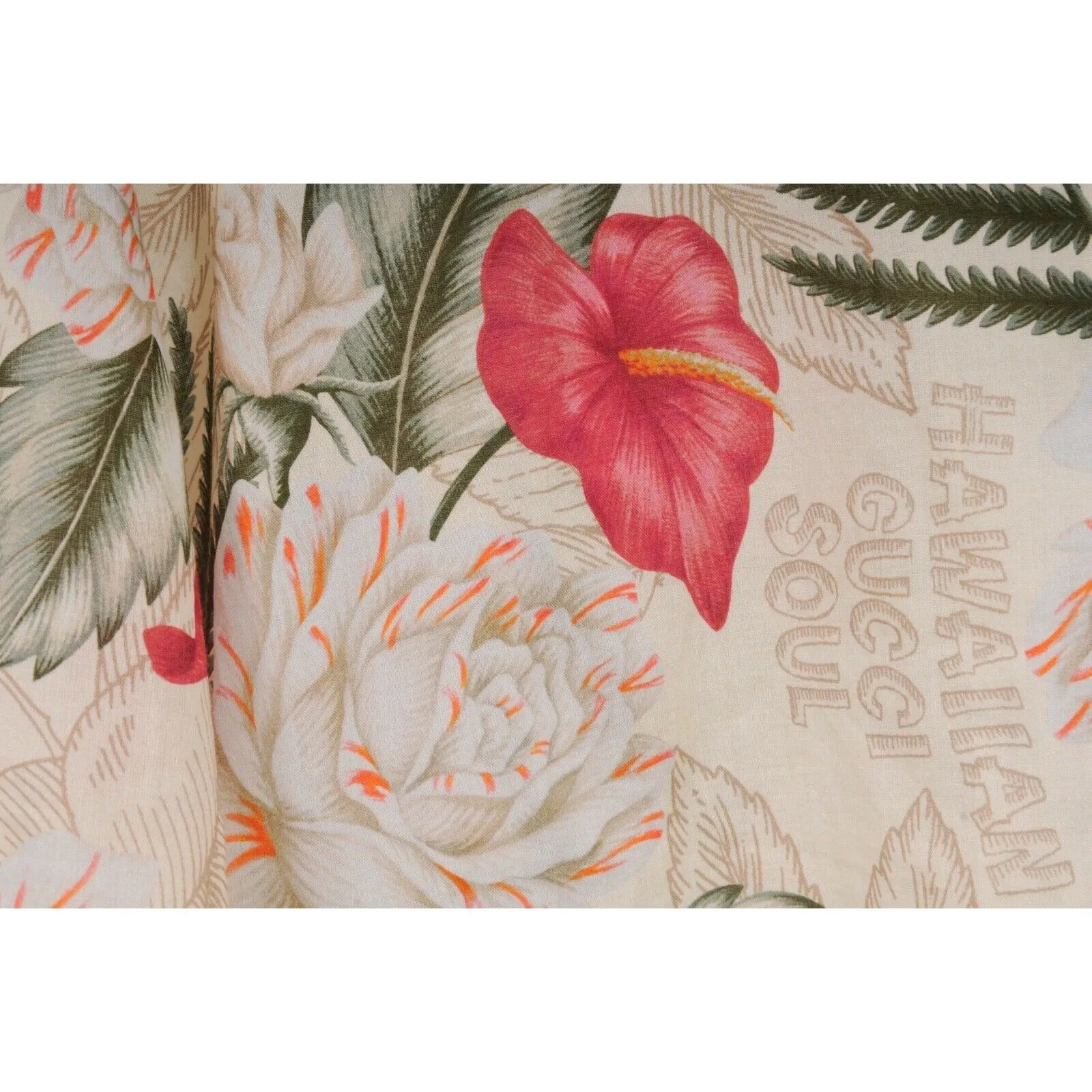 Floral Hawaiian Print Button Down Dual Pocket Bowling Shirt