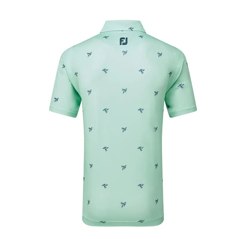 FOOTJOY Thistle Print Lisle Men's Polo (Sea Grass)