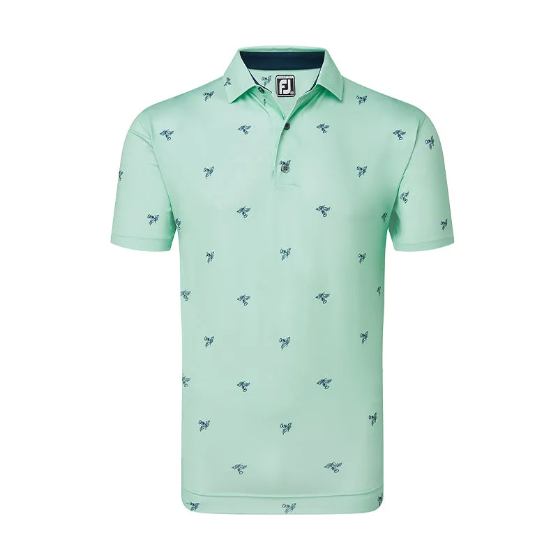 FOOTJOY Thistle Print Lisle Men's Polo (Sea Grass)
