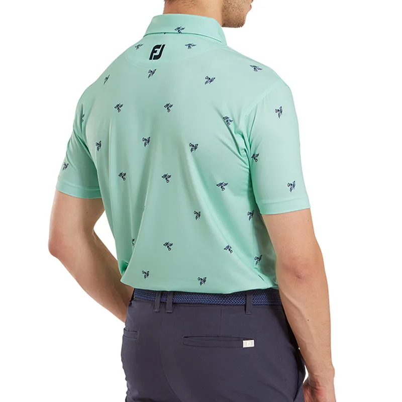 FOOTJOY Thistle Print Lisle Men's Polo (Sea Grass)
