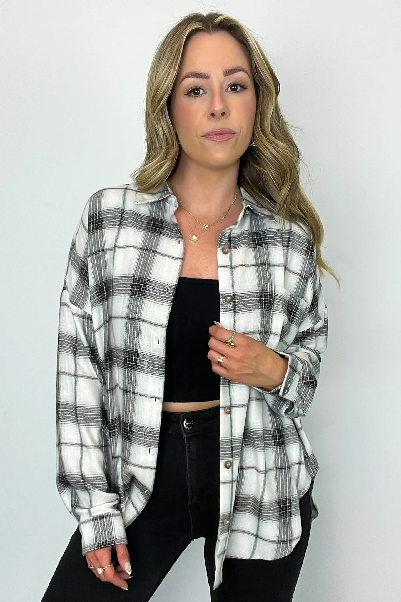 Gemini Plaid Button Down Top - FINAL SALE