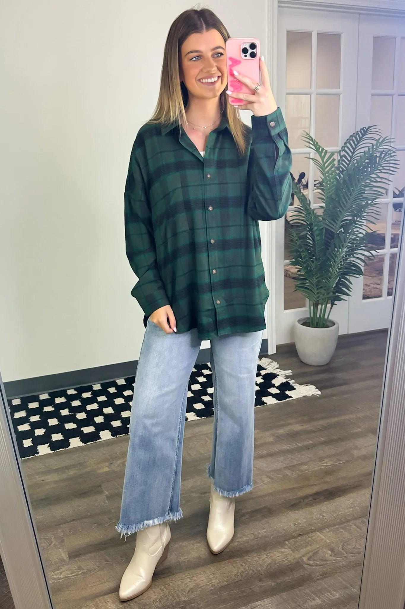 Gemini Plaid Button Down Top - FINAL SALE