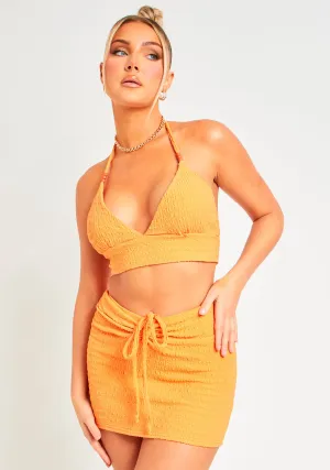 Gina Orange Textured Bead Detail Bralette