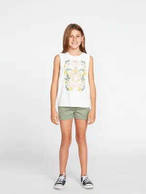 Girls Flexin Muscle Tank - Star White