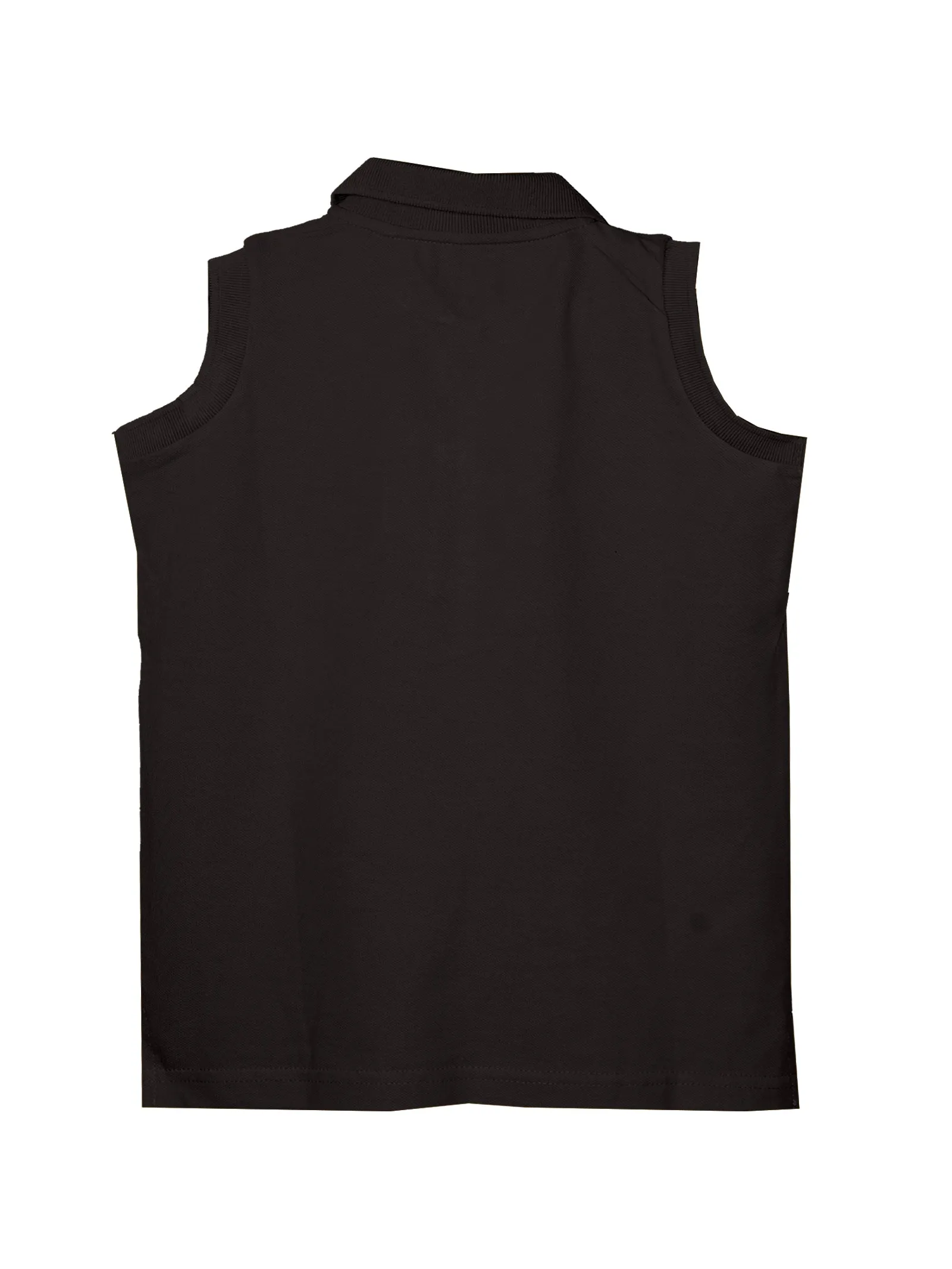 Girls Solid Sleeveless Polo Tee & Basic Roll up Hot Short Set