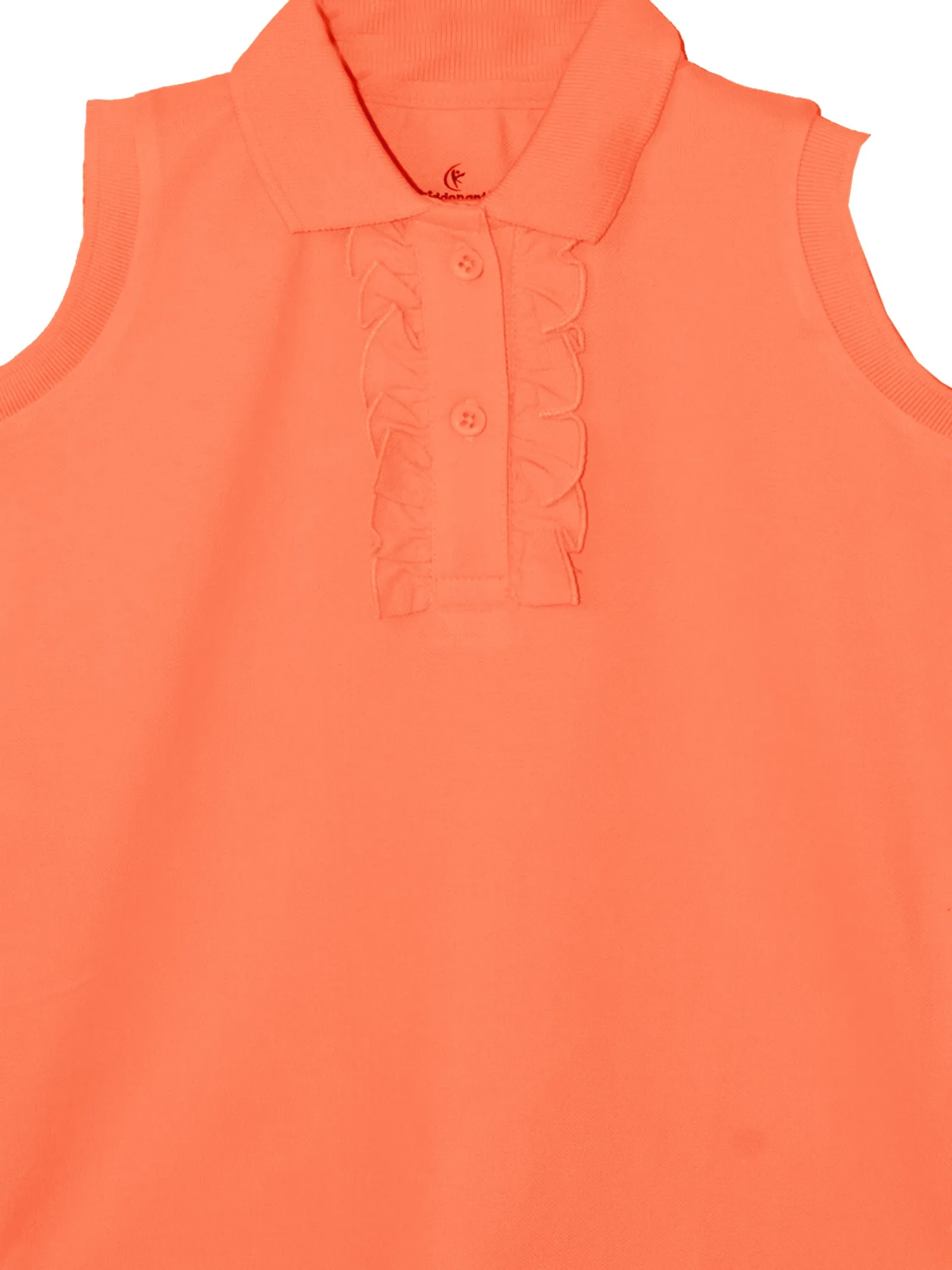 Girls Solid Sleeveless Polo Tee & Basic Roll up Hot Short Set