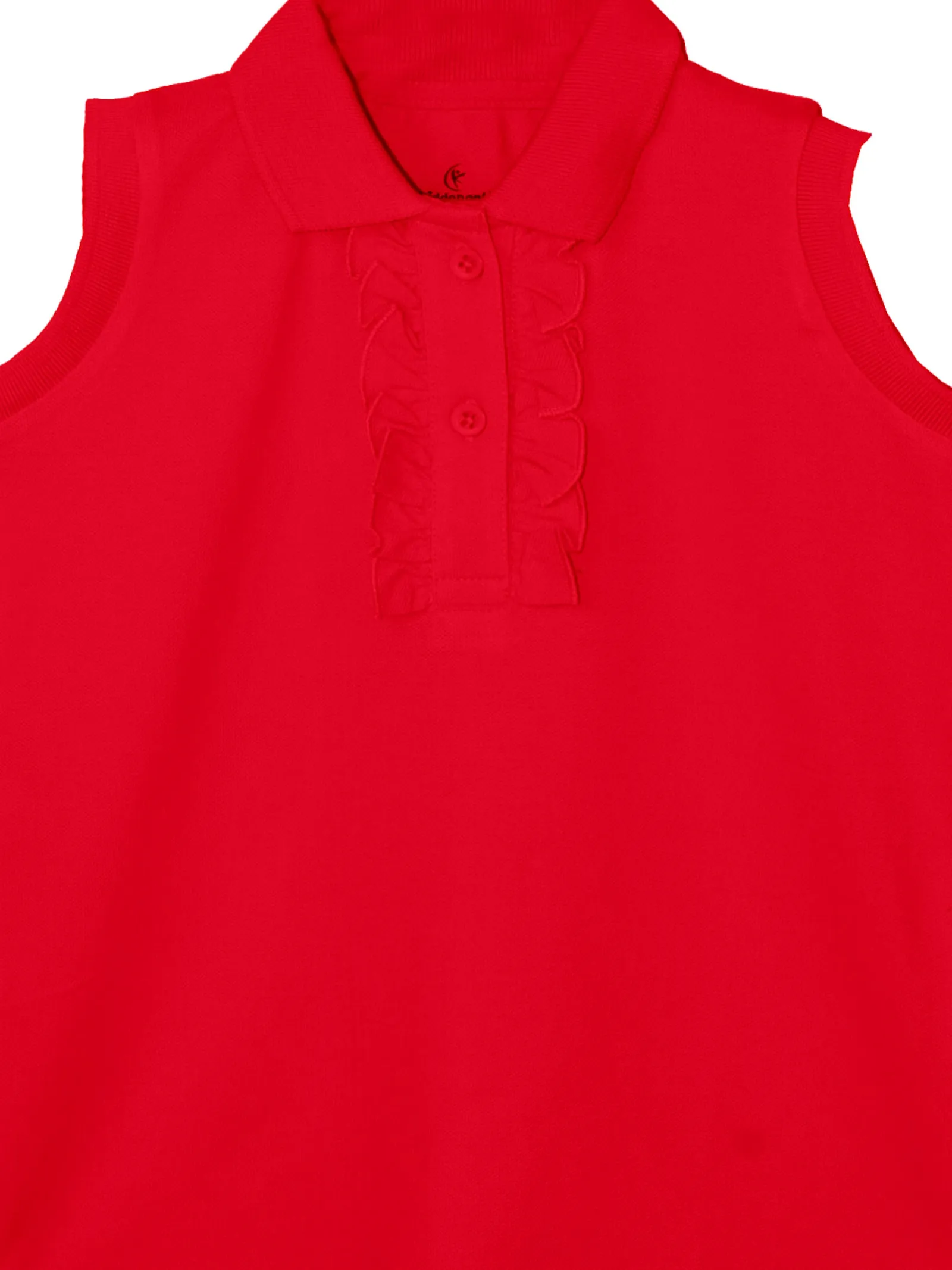 Girls Solid Sleeveless Polo Tee & Basic Roll up Hot Short Set