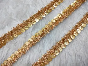 Golden Fancy Zari Sequins Work Embellished Trim