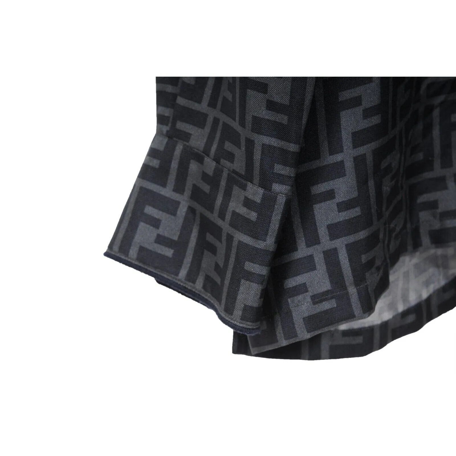 Grey Black FF logo Silk Pyjama Button Down Shirt