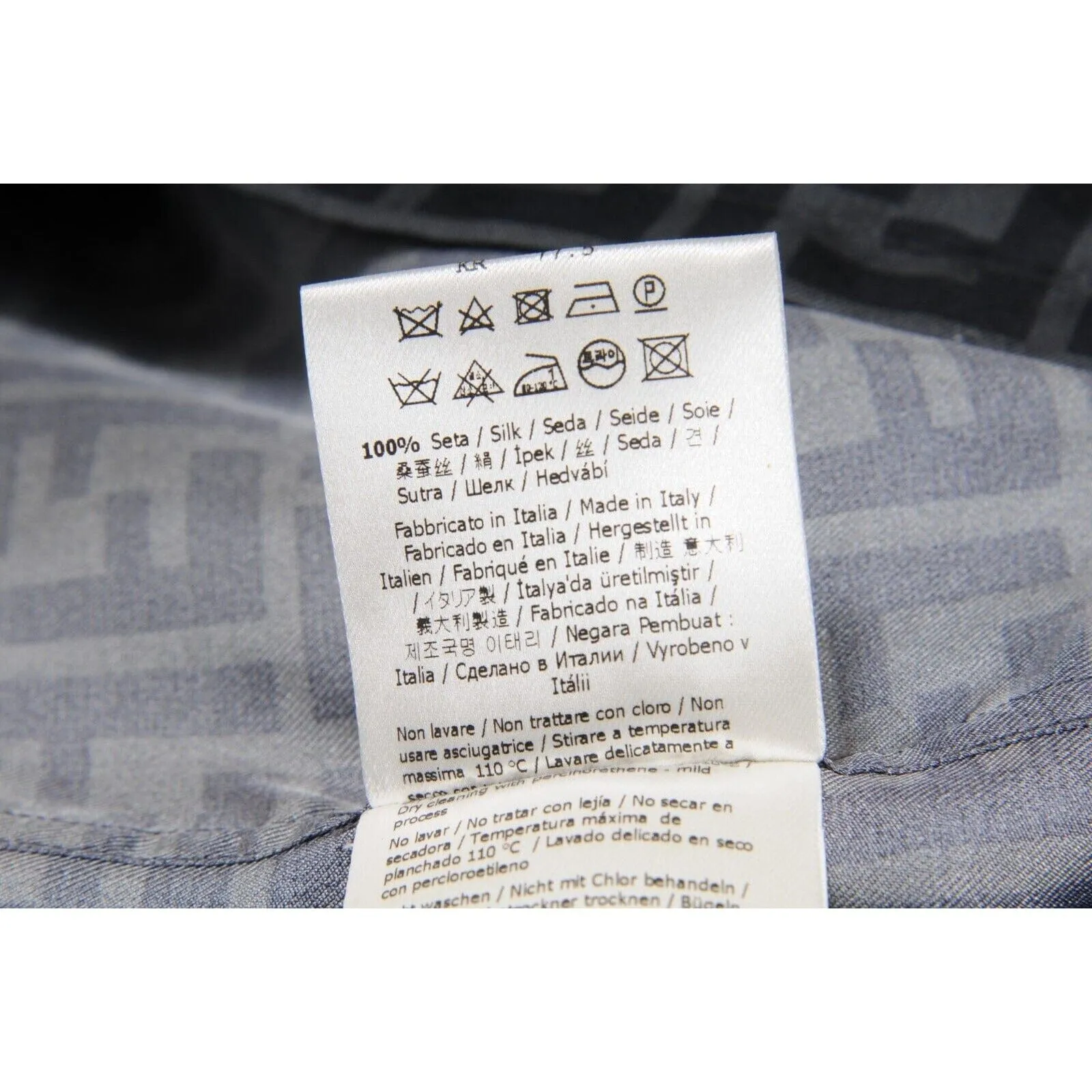 Grey Black FF logo Silk Pyjama Button Down Shirt