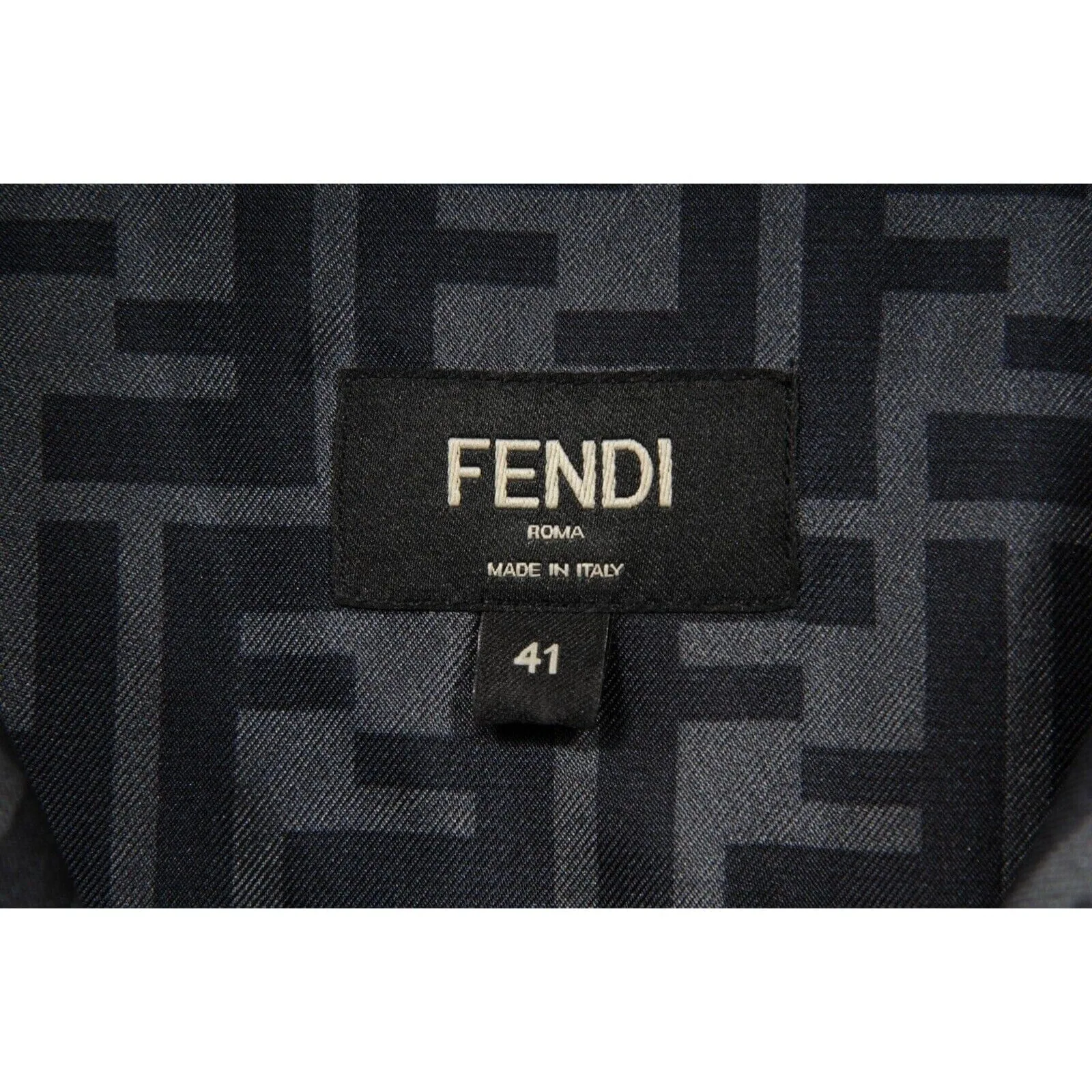 Grey Black FF logo Silk Pyjama Button Down Shirt