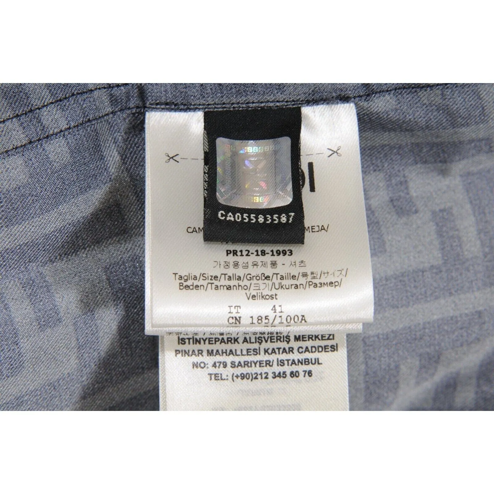 Grey Black FF logo Silk Pyjama Button Down Shirt