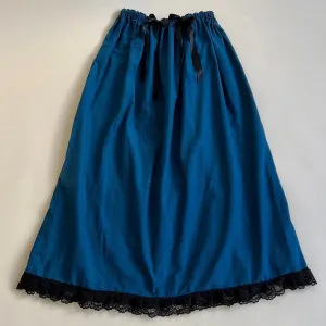 Handmade dark teal prairie skirt - M