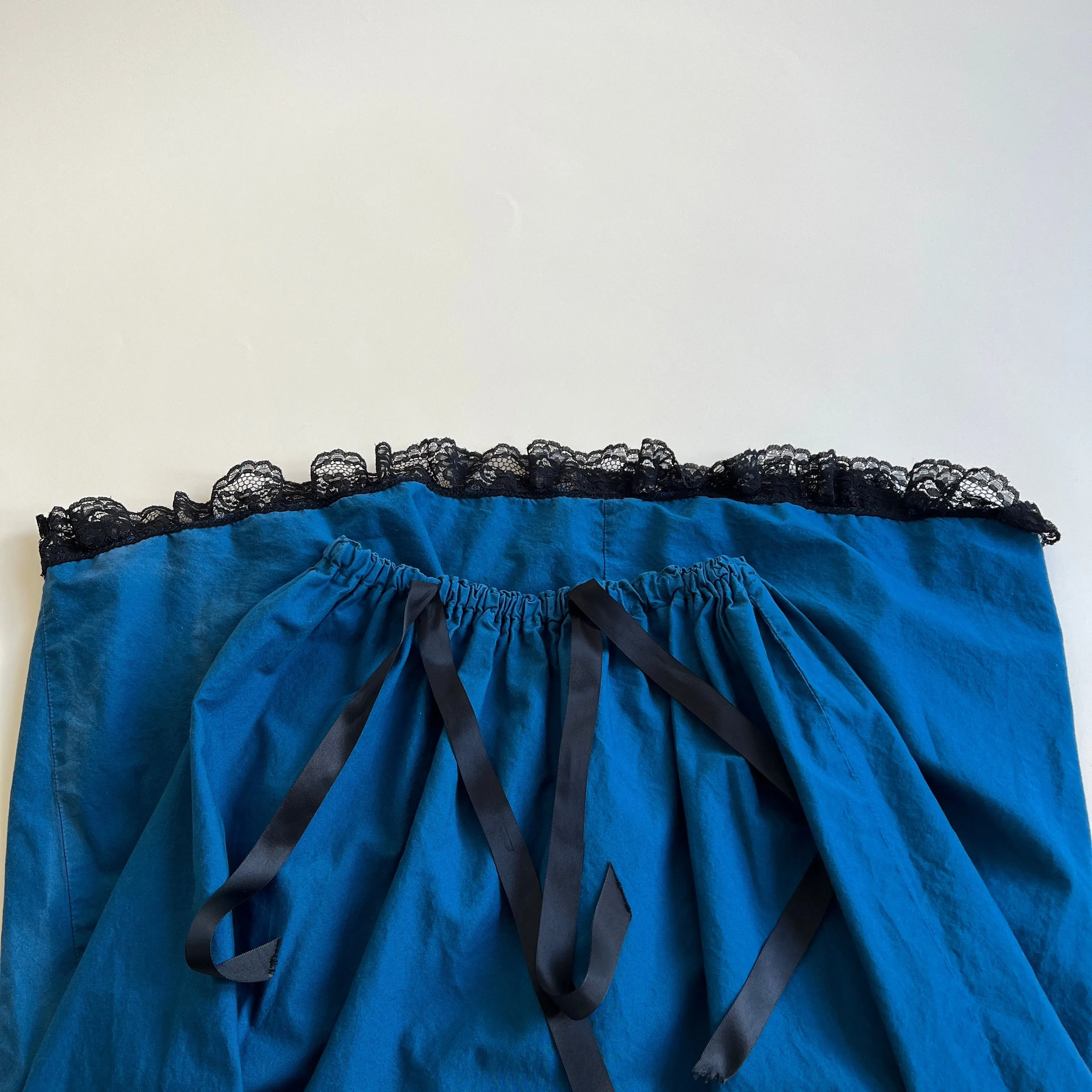 Handmade dark teal prairie skirt - M