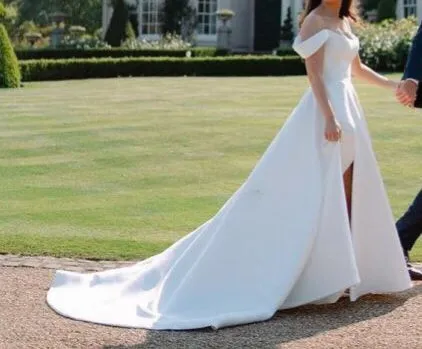 Harris Off Shoulder Satin Wedding Gown All Sizes/Colors
