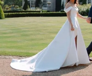 Harris Off Shoulder Satin Wedding Gown All Sizes/Colors