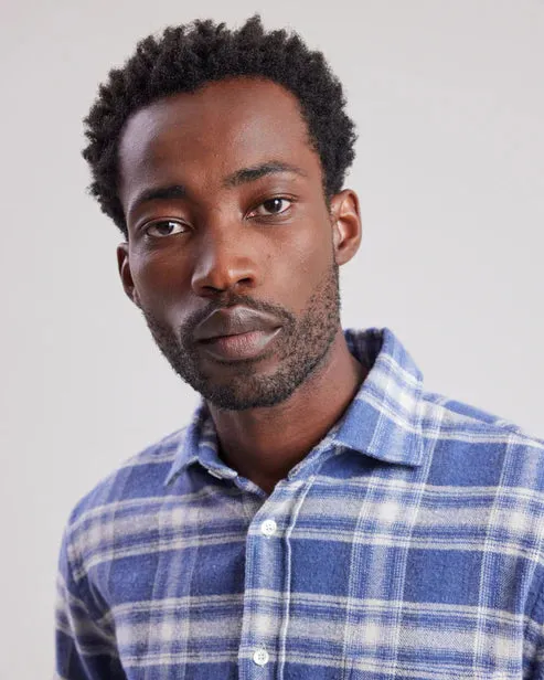 Hartford Paul Flannel in Denim Check