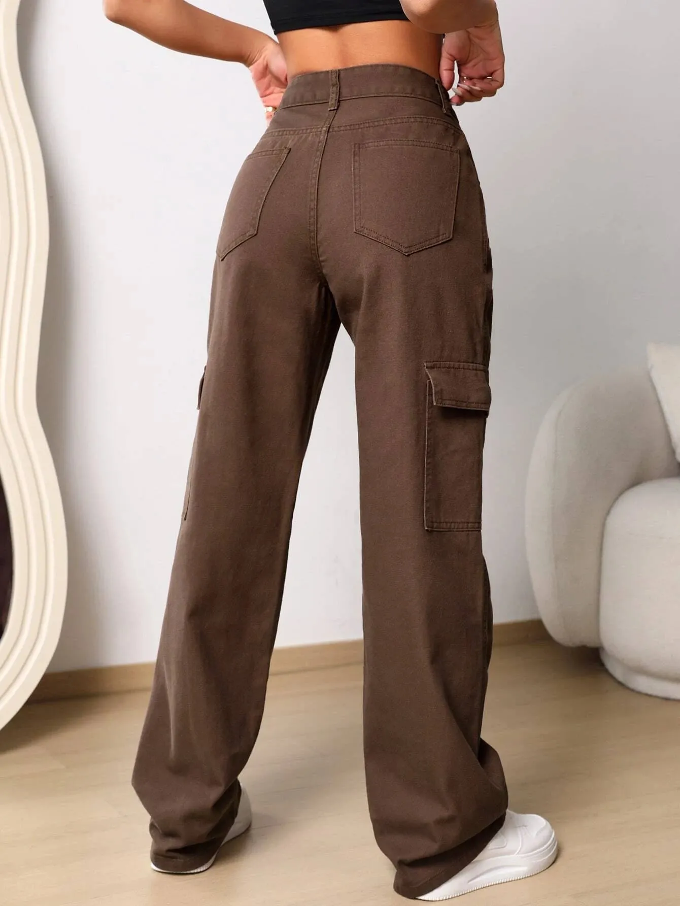 High Waist Cargo Jeans