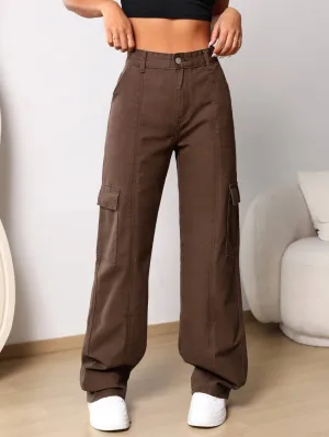 High Waist Cargo Jeans