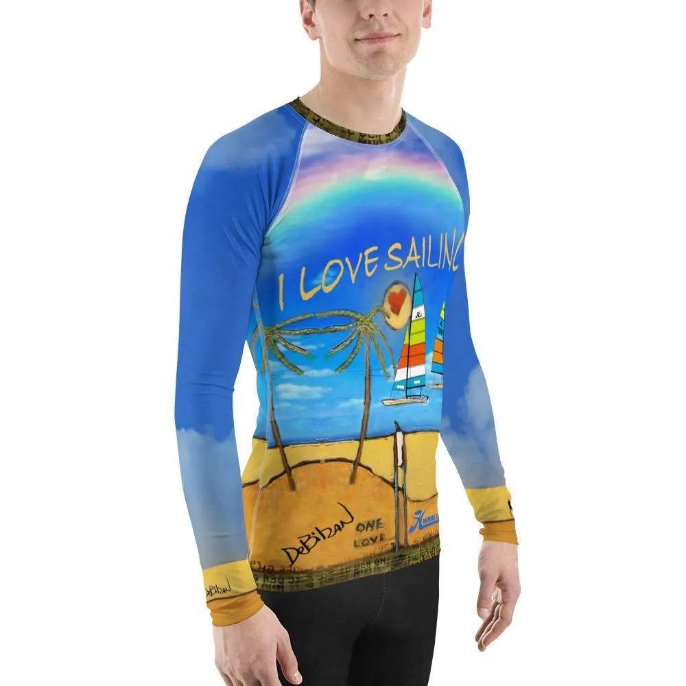 I Love Sailing Men's Rash Guard