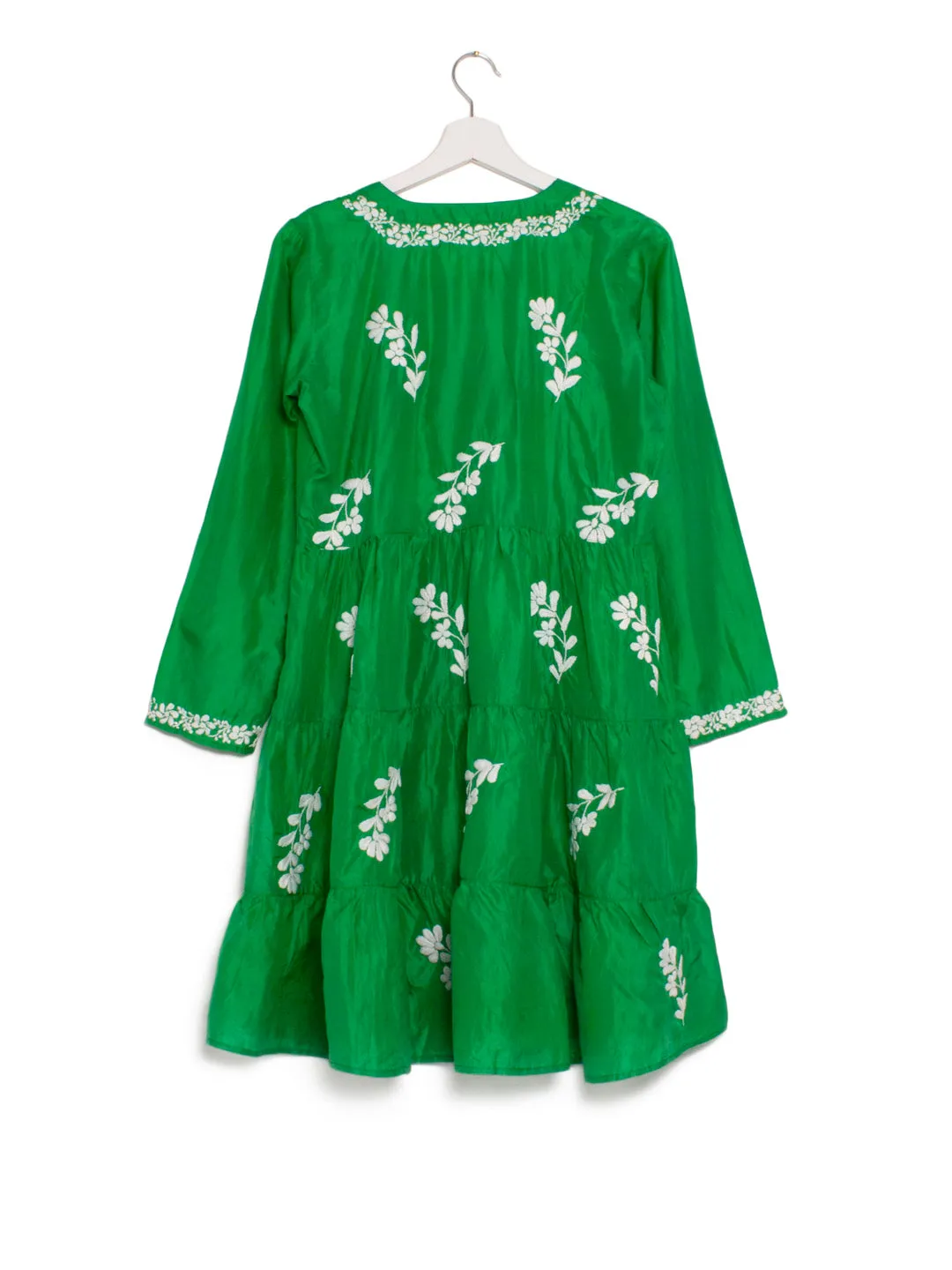 Indian silk embroidered mini dress