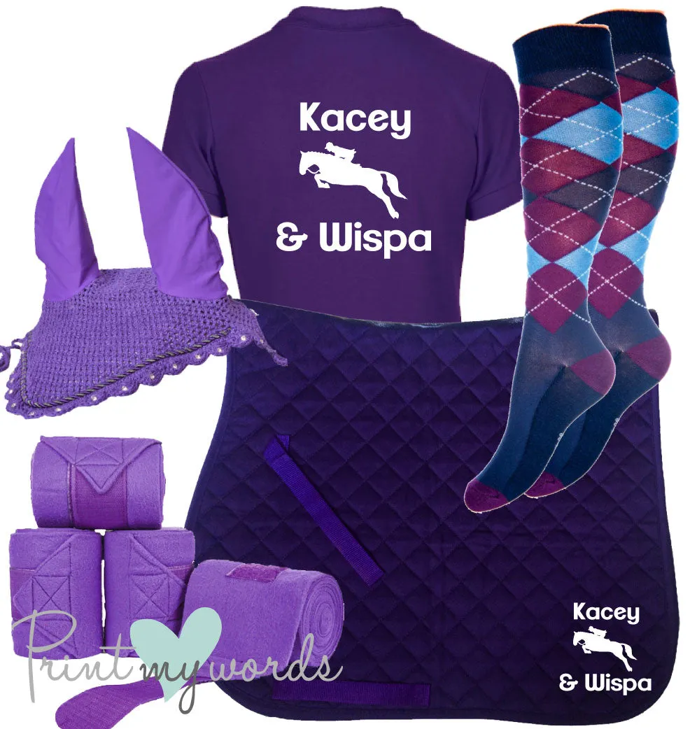 'Ivy' Ladies Personalised Matching Equestrian Set - Jumping Design