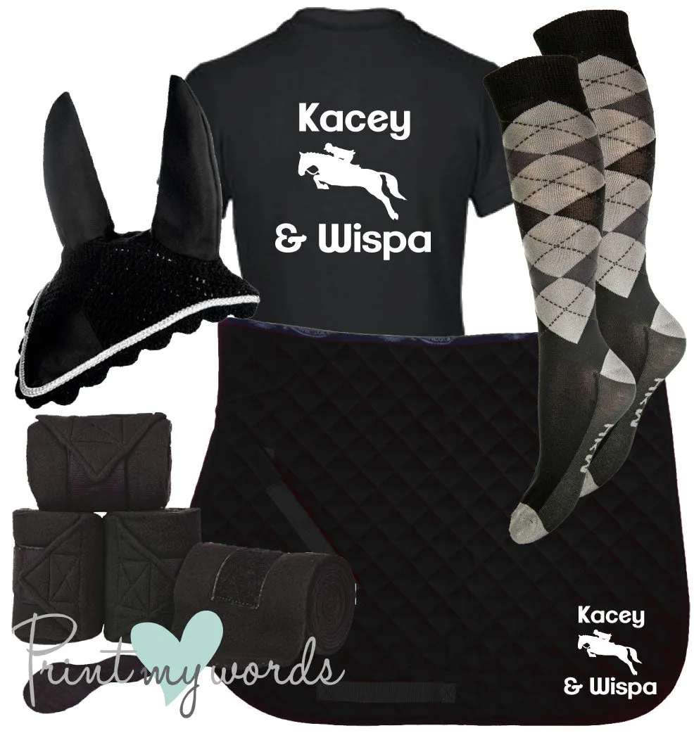'Ivy' Ladies Personalised Matching Equestrian Set - Jumping Design