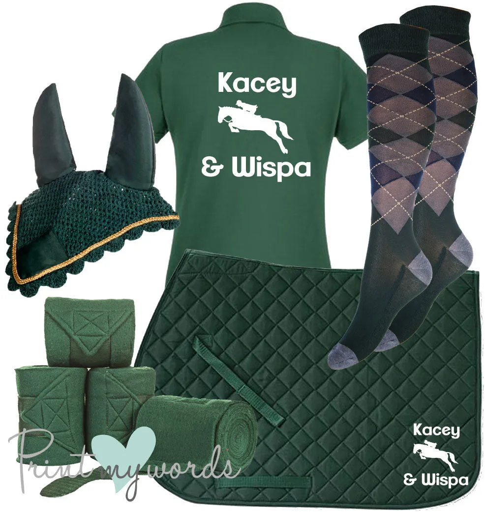 'Ivy' Ladies Personalised Matching Equestrian Set - Jumping Design