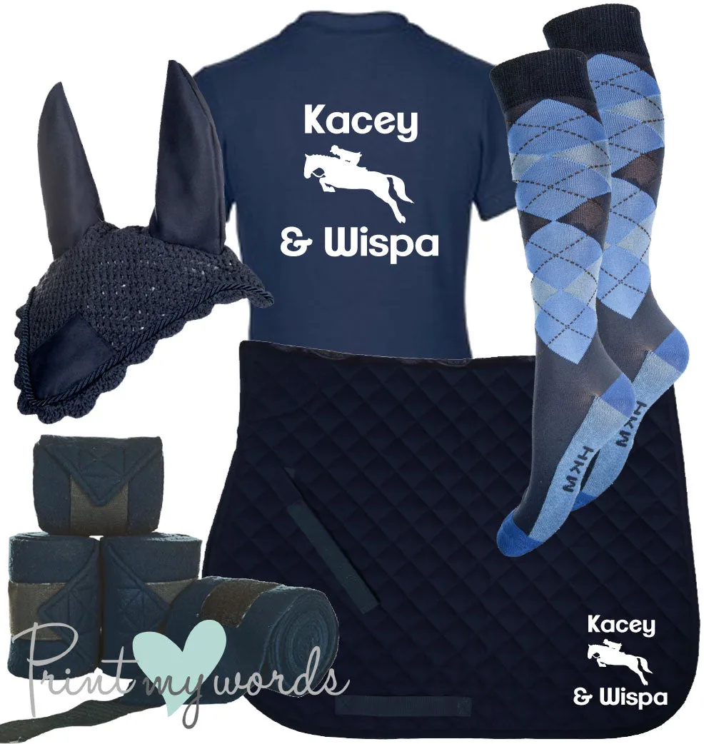 'Ivy' Ladies Personalised Matching Equestrian Set - Jumping Design