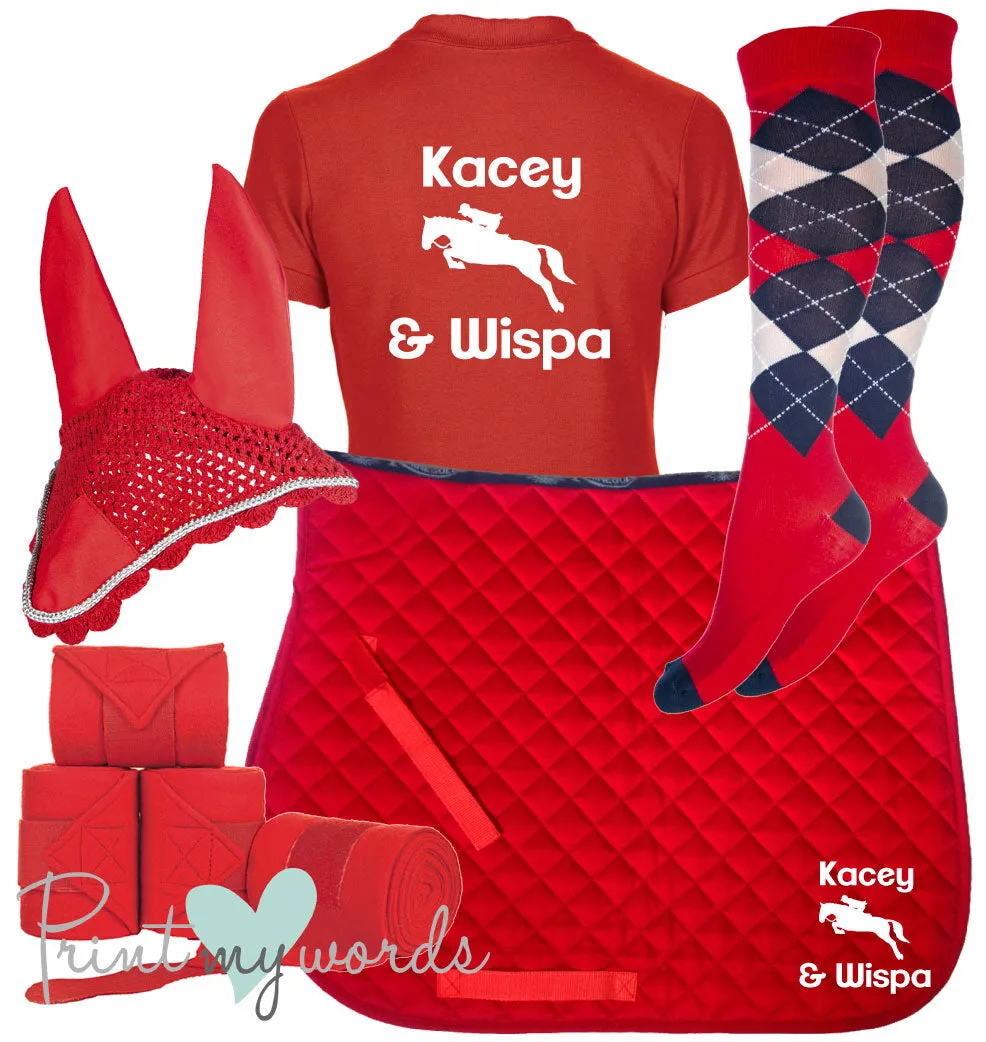 'Ivy' Ladies Personalised Matching Equestrian Set - Jumping Design