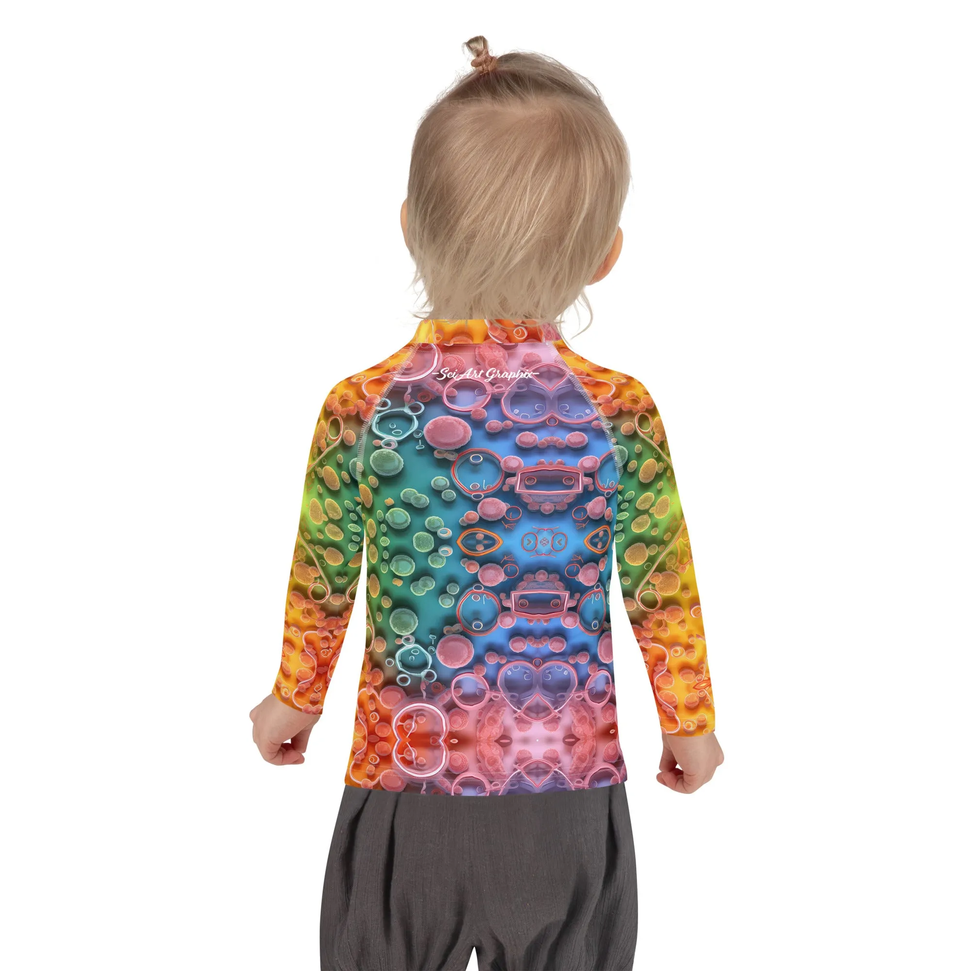 Kids Rash Guard Micro-Rainbow