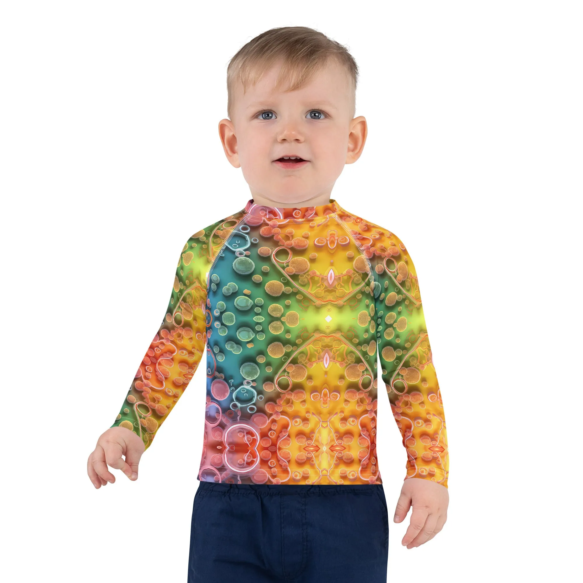 Kids Rash Guard Micro-Rainbow
