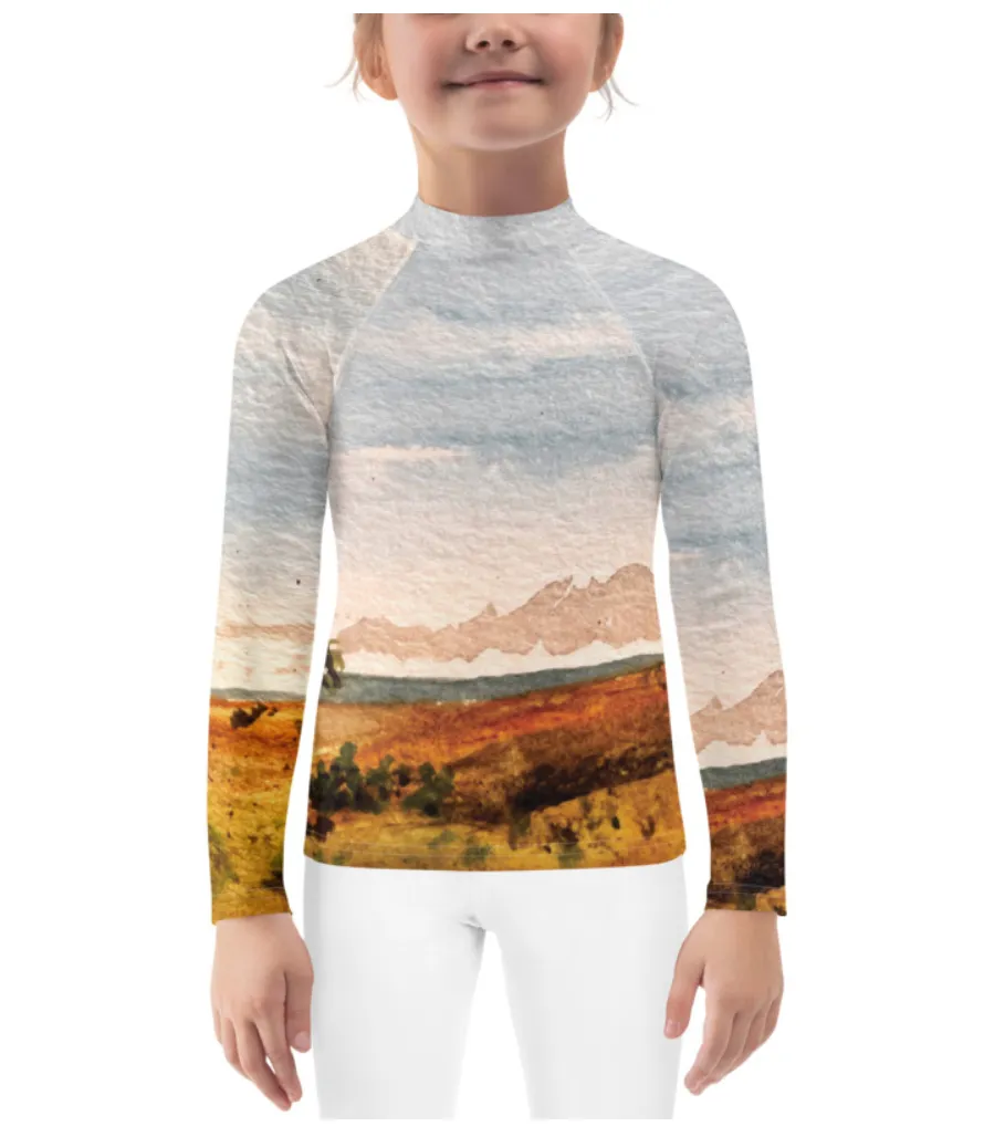 Killer Bee Gi Rash Guard With Pen And Ink Water Color Illustration Of Beach At Todos Santos In Baja, Mexico