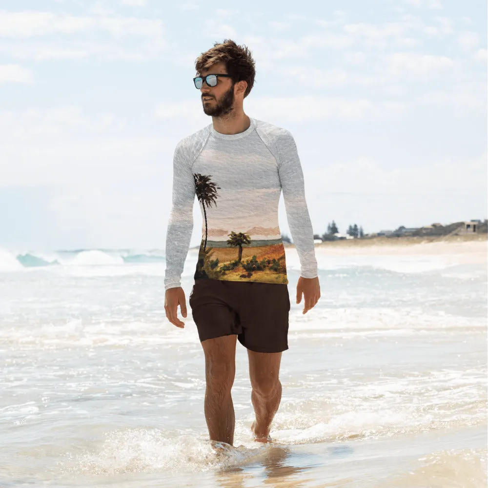 Killer Bee Gi Rash Guard With Pen And Ink Water Color Illustration Of Beach At Todos Santos In Baja, Mexico