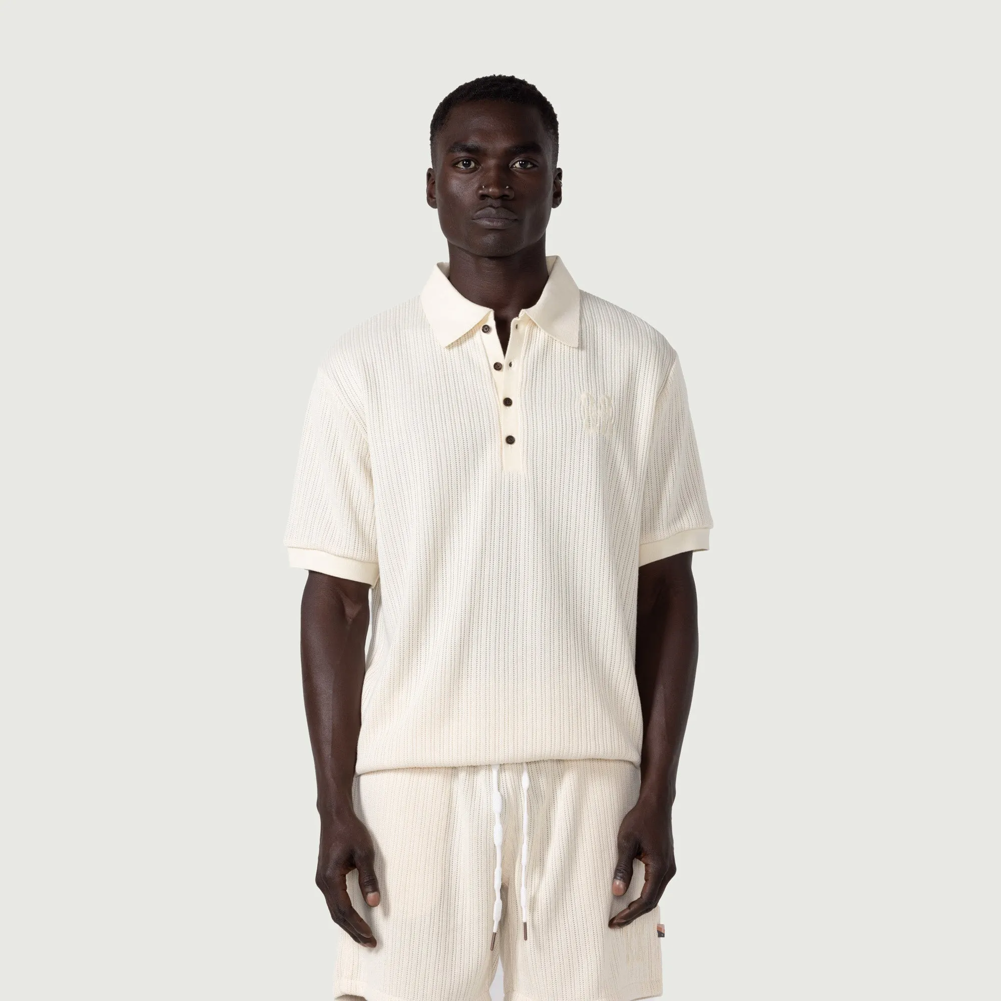 Knit Polo - Bone