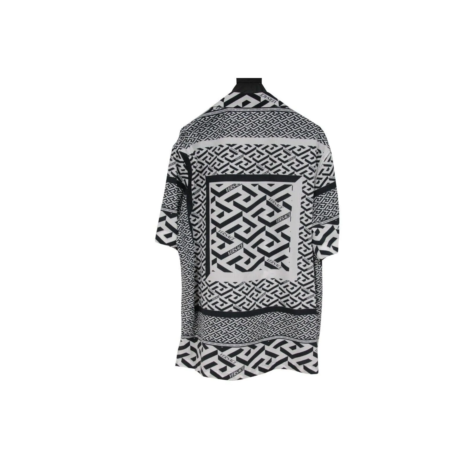 La Greca Geometric Button Down White Black Americana Fit