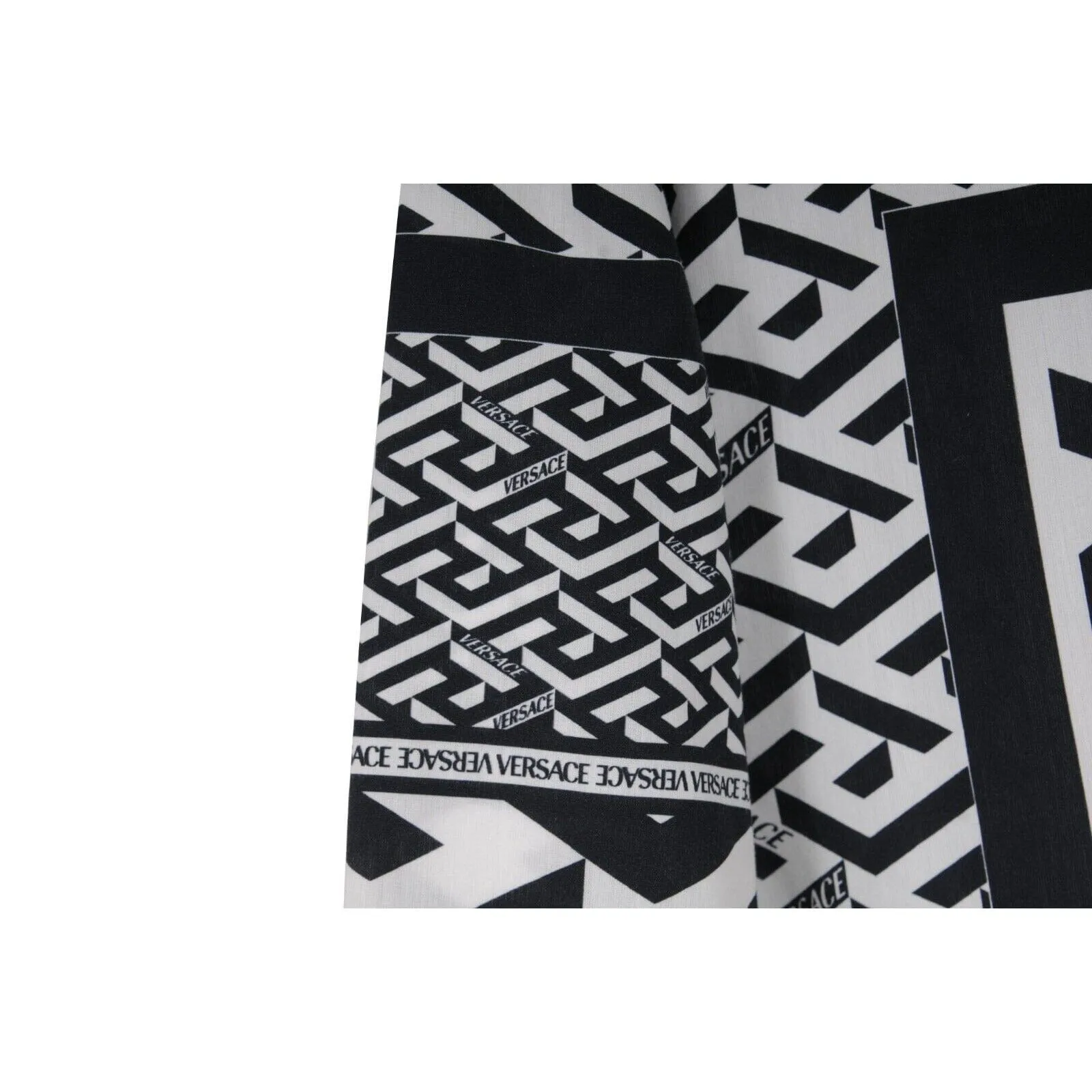 La Greca Geometric Button Down White Black Americana Fit