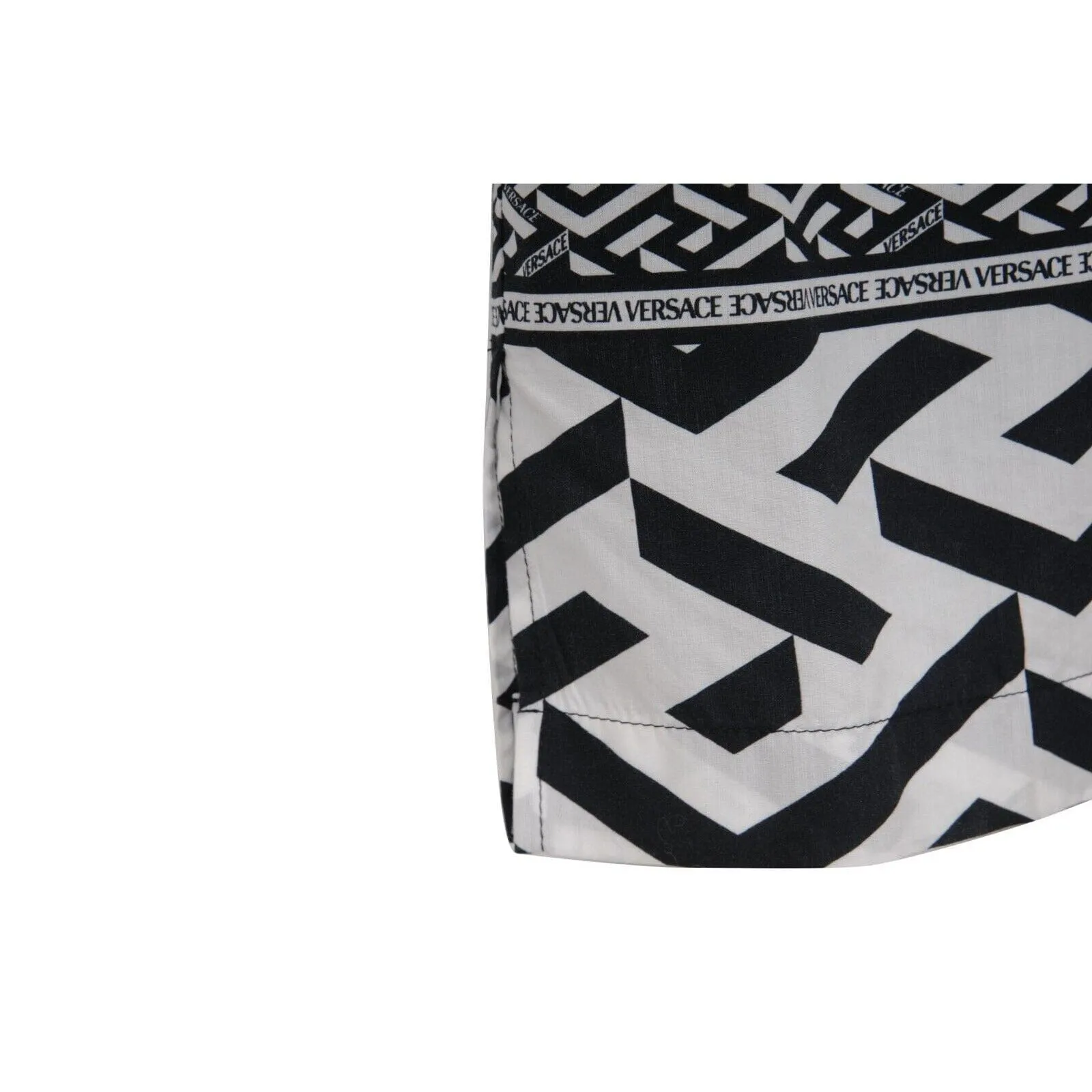 La Greca Geometric Button Down White Black Americana Fit