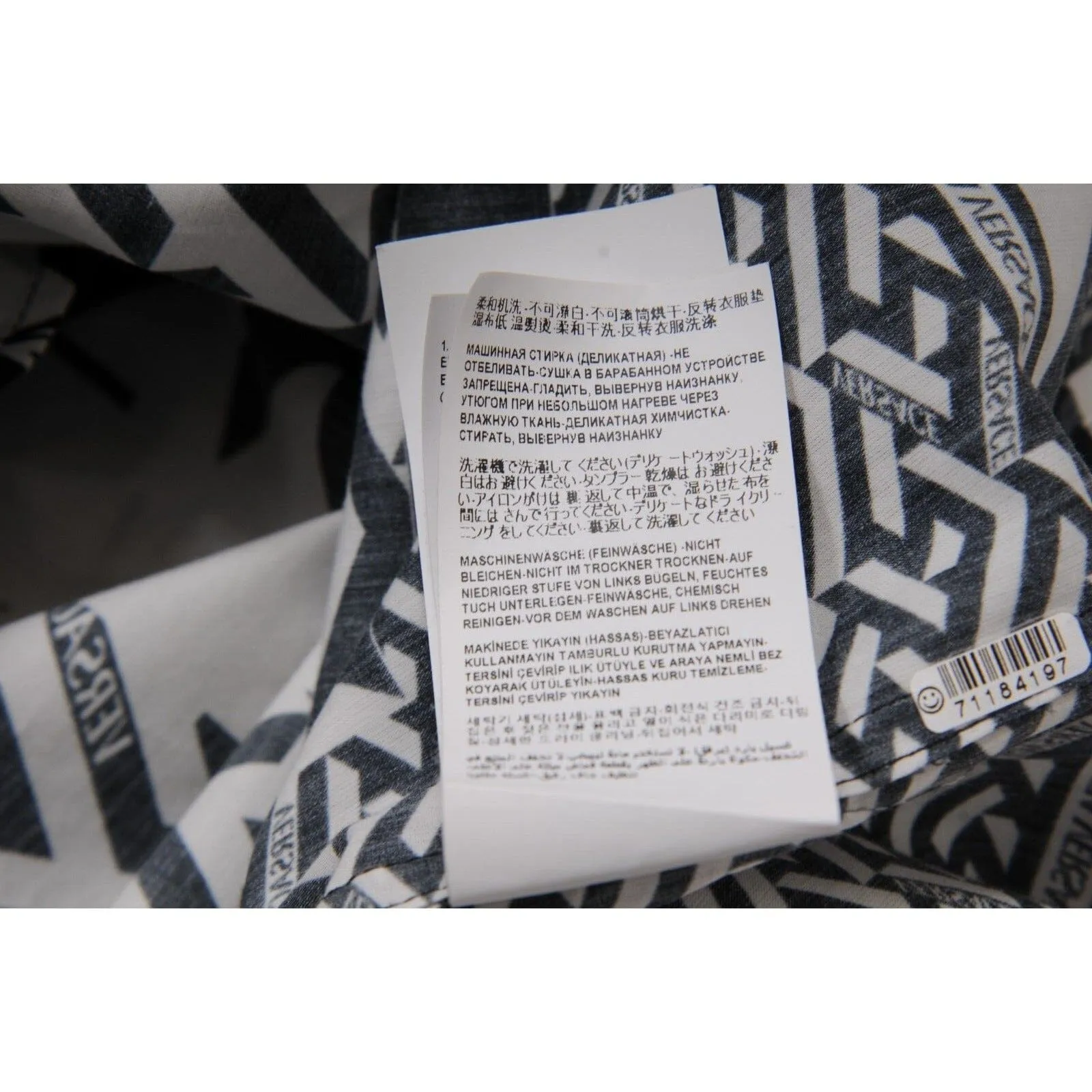 La Greca Geometric Button Down White Black Americana Fit