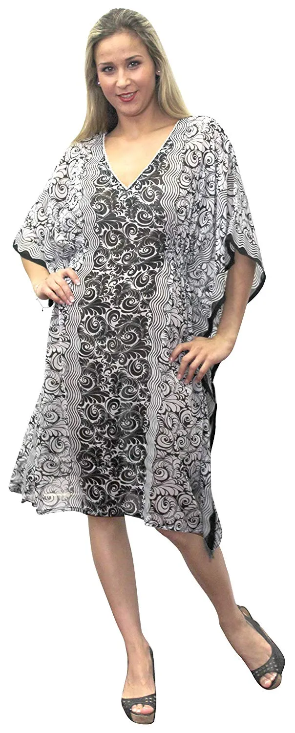 LA LEELA Bikini Swim Beach wear Swimsuit Cover ups Women Caftan Dress Printed
