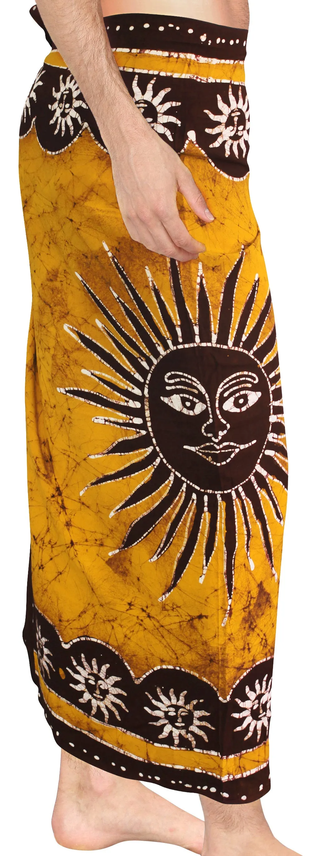 LA LEELA Rayon Batik Swimwear Wrap Party Swim Male Pareo 72"X42" Brown 6606 130629