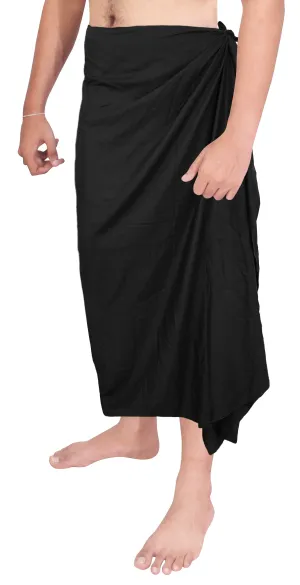 LA LEELA Rayon Solid Surf Beach wear lounge Wrap Mens towel 72"X42" Black 3973 137105