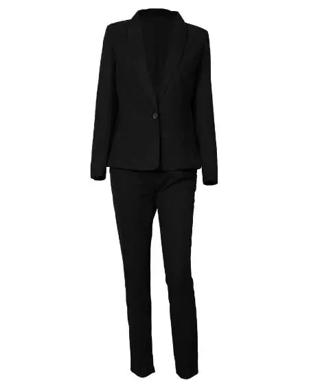 Lapel Neck Blazer & Drawstring Pants Combo