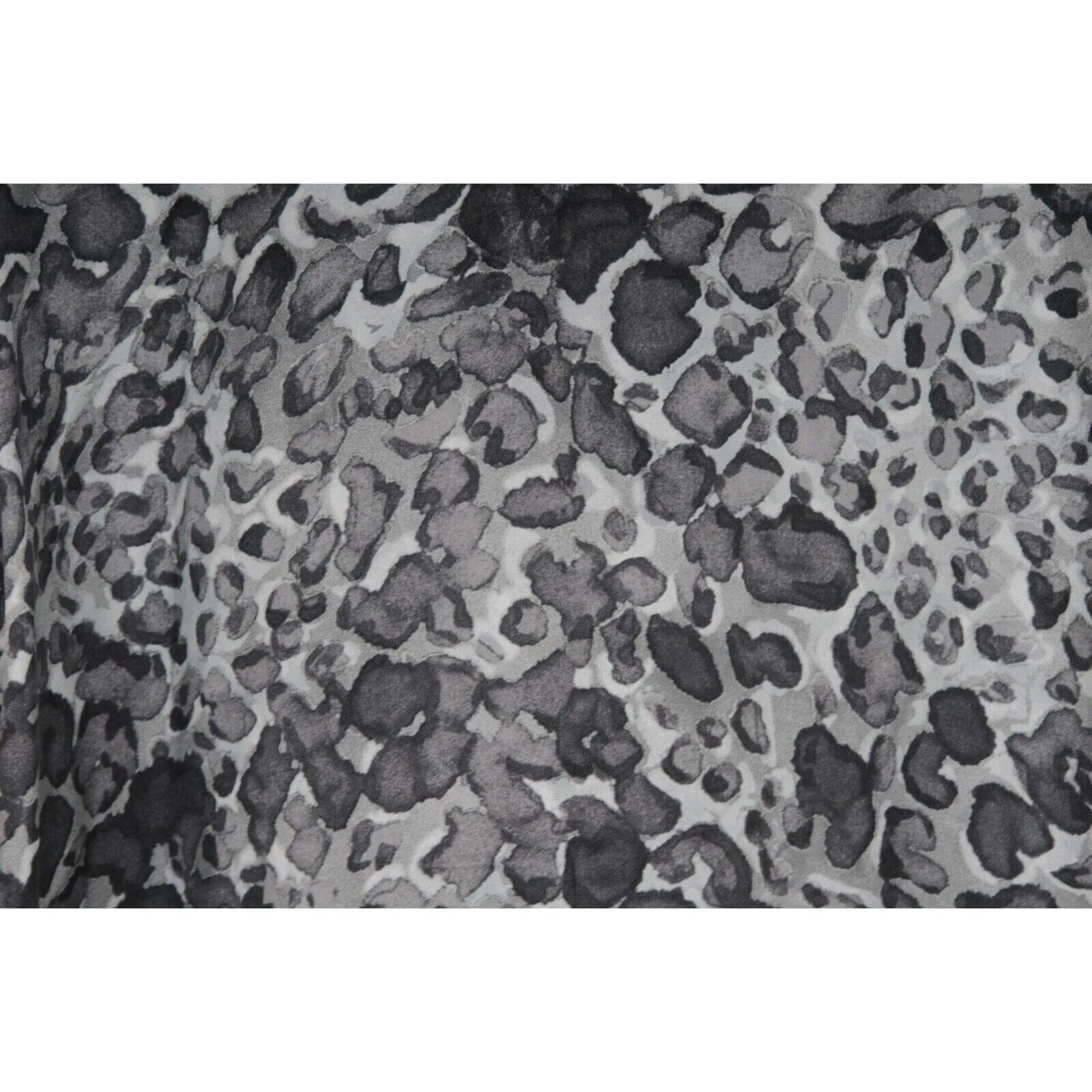 Leopard Cheetah Print Pajama Shirt Gray Silk Logo Button Down