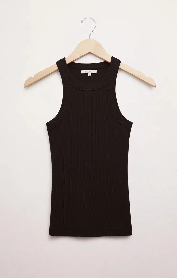 Lily Rib Tank Black