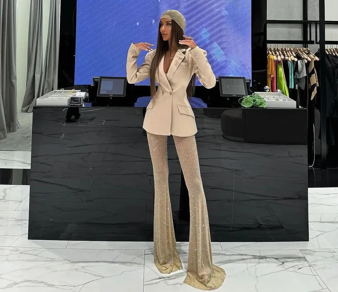 Livia Blazer Sequins Pants Set