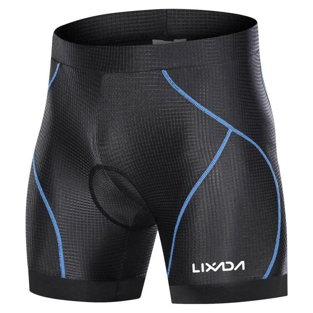 Lixada Men Bike Padded Shorts with Anti-Slip Leg Grips Cycling 3D Padded Underwear Bicycle Padding Riding Shorts Biking Underwear Shorts