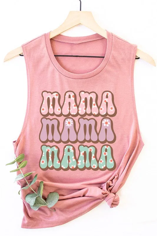 Mama Flower Letters Tank Top
