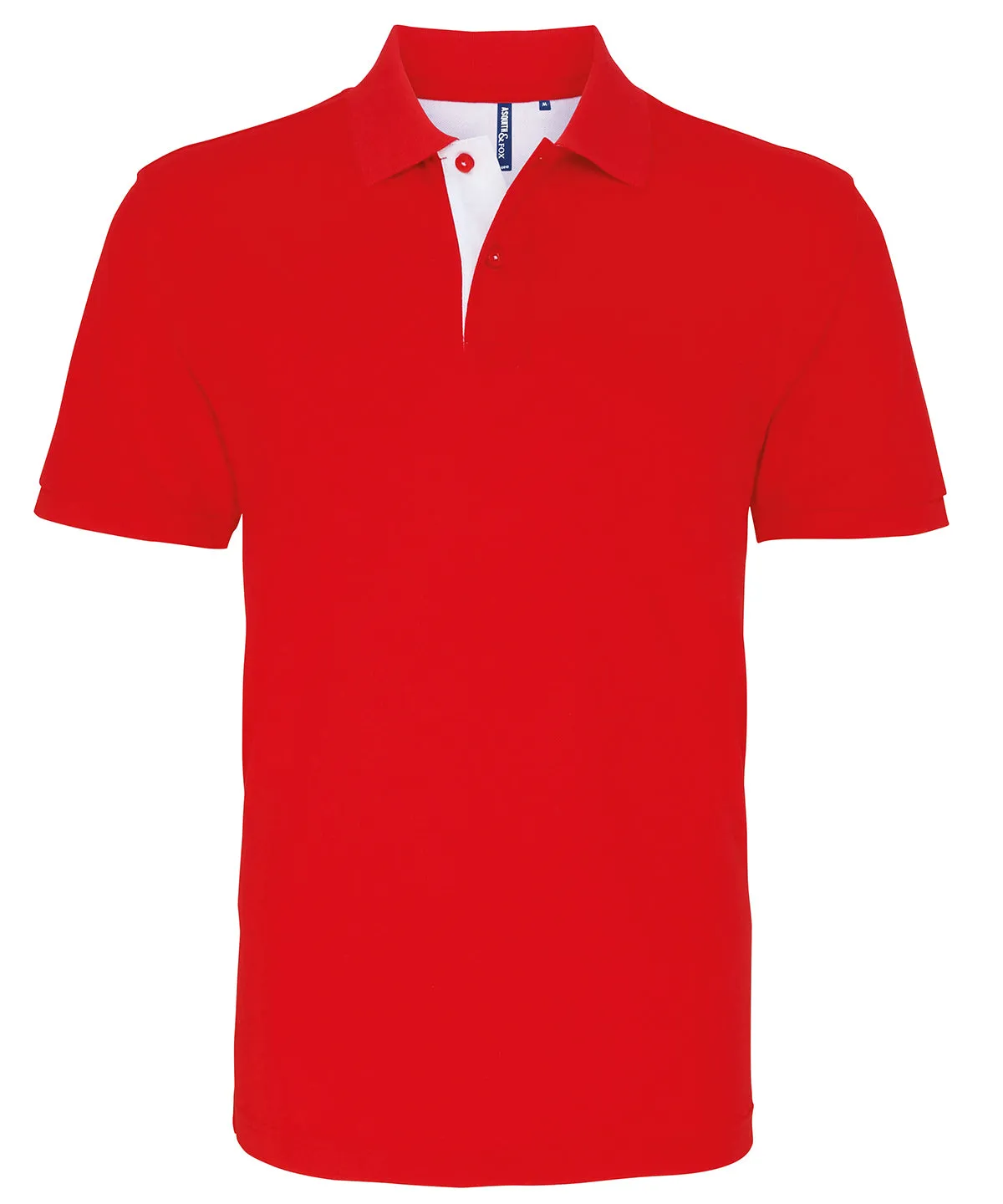 Mens classic fit contrast polo | Red/White